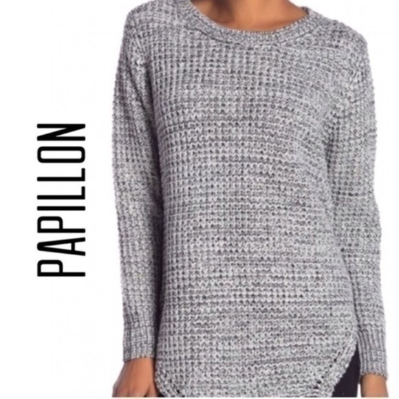 Papillion Sweaters - NEW Papillon Sweater Luxurious Gray Knit Rounded Hem Women’s Sweaters Size L
